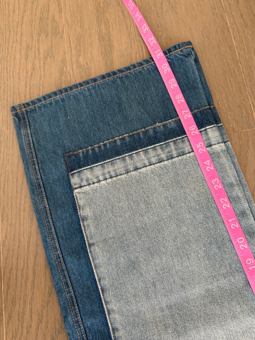 Veronica Beard TAYLOR Color Block Wide Leg Jean Cloudy Wash With Tags - Size 26 - Picture 9 of 9